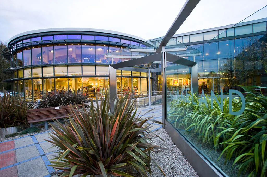Exterior view of the Lakeland store in Windermere, designed by Mellor Architects